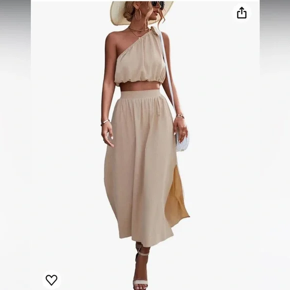 one shoulder ruched dress amazon Amazon | Dresses | Amazon One Shoulder Ruched Self Tie Crop Top High Waist Side Split Size M